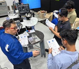 Training session on a Pulse Laser Welder using printed Work Instructions