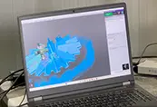 Impeller 3D scan in progress on the measurement software