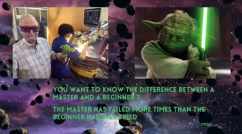 Yoda meme: You want to know the difference between a master and a beginner? The master has failed more times than the beginner has ever tried. &ndash; Yoda
