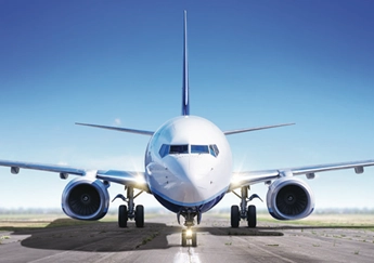 Commercial aircraft on a runway