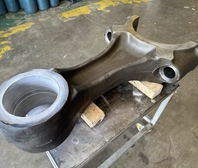 Grey cast iron pump casing before repair