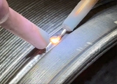 Close-up of a Pulse Laser Welded heavy industry component